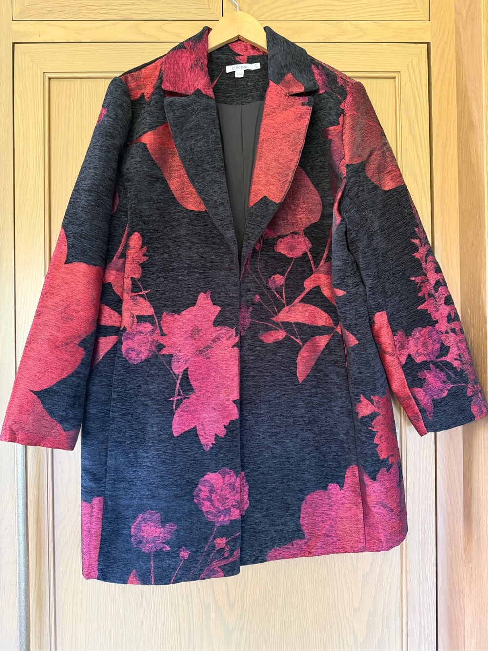 Chico's Black Blazer with Pink Floral Print